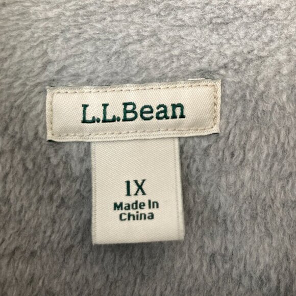 LL Bean Fleece Sherpa Lined Blue Flannel Long Sleeve Snap Front Chore Shirt 1X - Picture 10 of 12